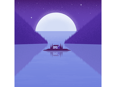 Isolated cabin illustration illustrator isolated nature night vector water