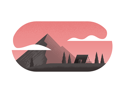 Little A-Frame a frame cabin illustration illustrator mountain nature vector