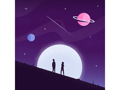 Stargazing illustration illustrator night space stargazing stars vector