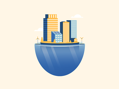 Floating City city floating illustration illustrator vector water