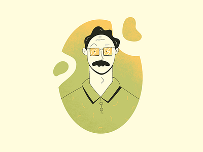 Stu character illustration moustache cuz im fancy mustache procreate