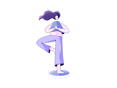 Balancing Act balance character illustration procreate woman yoga