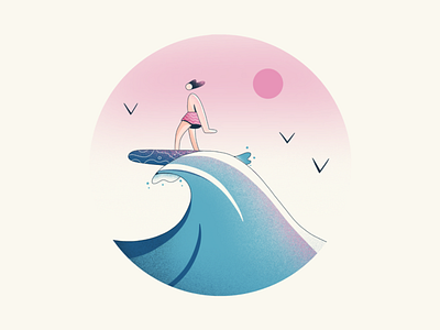 Summer Surfer illustration procreate summer surf surfer water wave