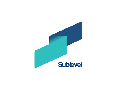 Sublevel 80s brand cyan helvetica logo navy style teal typeface