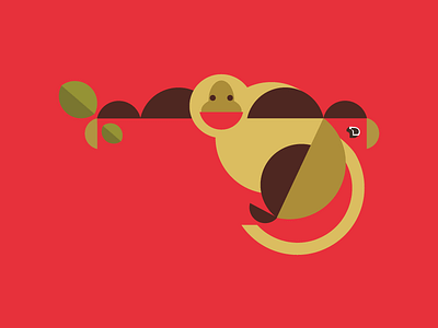 Monkey animal illustration leaves monkey primate
