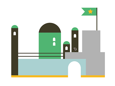 Fort building flag illustration stronghold structure