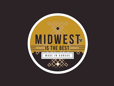 Midwest is the Best badge diamond icon kansas line midwest pattern