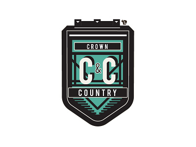 Crown & Country badge country crown lines logo