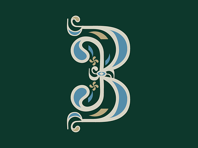 Letter B - Type Set b capital b letter ornate script scroll serif type typography