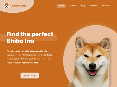 Shiba Space design pet ui website