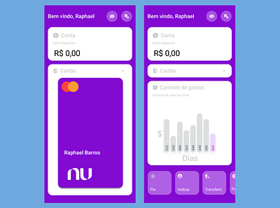 Study - Nubank redesign mockup inspired app bank branding design icon illustration logo mobile typography ui ux vector