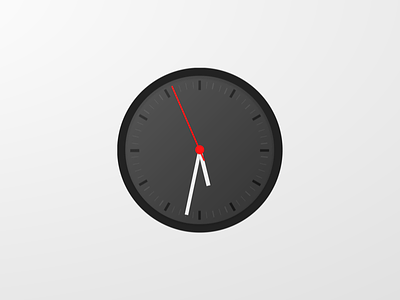 Classic Clock app black clock design gradient illustration moving red white