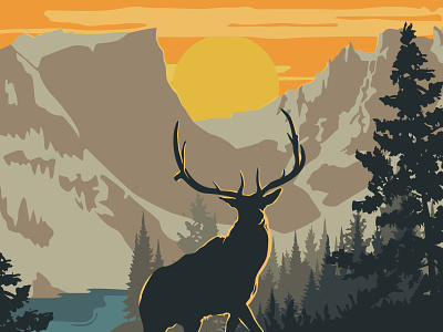 Rocky Mountain National Park animal branding colorado design elk graphic design layout logo national park national park service national parks poster print rmnp