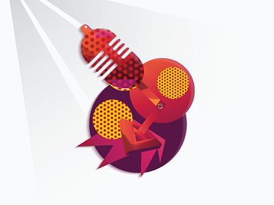 Microphone branding graphic design illustration pop vector