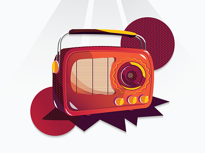 Radio o branding graphic design illustration pop vector