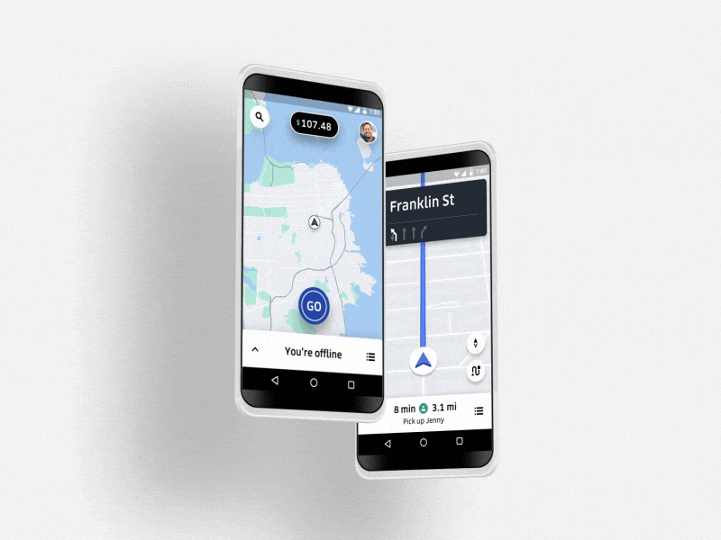 A New App, Built For and With Drivers map mobile design mobile ui navigation product design uber uber design uber driver app visual design