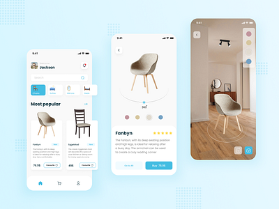 AR Furniture app ar design furniture mobile design typography ui ux