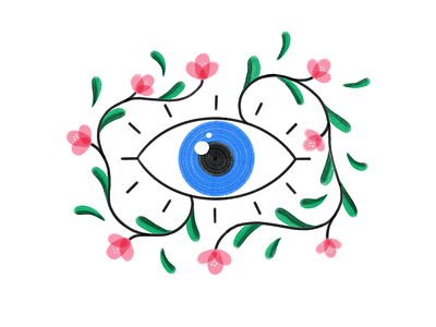 👁🌿🌸 brush eye flowers illustration plants procreate texture watching