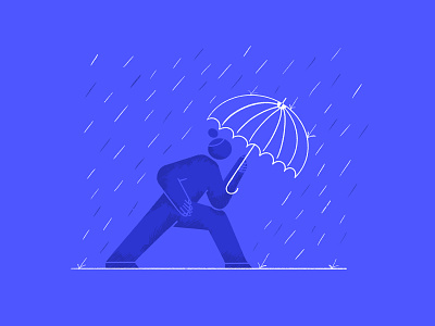 End of Summer autumn brushes character character design illustration person procreate rain texture umbrella