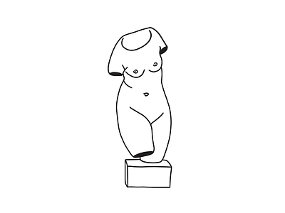 Woman body brush drawing female illustration line art procreate statue woman