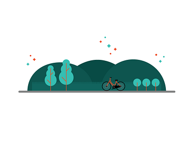 Bike Ride colors design flat graphics illustration illustrator nature vector vehicle
