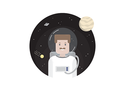 Space Guy astronaut colors design flat graphics illustration illustrator space vector