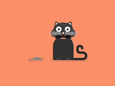 Cat cat colors design flat graphics illustration mouse vector