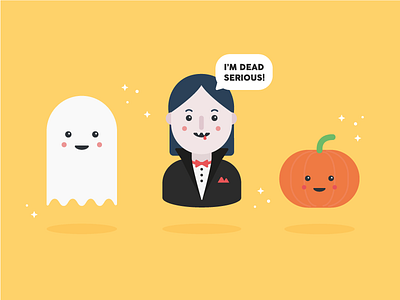Halloween character colors design ghost halloween illustration pumpkin vampire vector