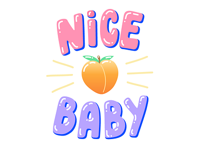 NICE 🍑 BABY design emoji illustration peach vector