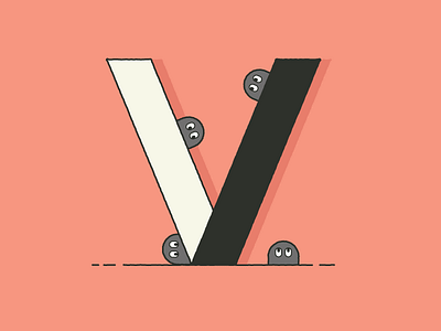 V 👀 36daysoftype character design eyes illustration letter vector