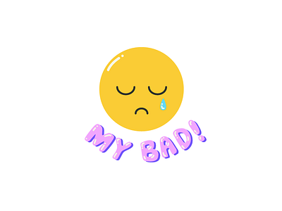 My bad 😢 character design emoji illustration sad vector