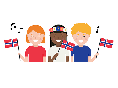 17th of May - Ruter character day design flag illustration kids national norway vector