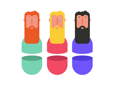Bearded Men 👨🏻 beard character design illustration man vector