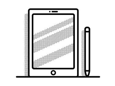 Ipad + Pencil design illustration ipad lines objects texture vector