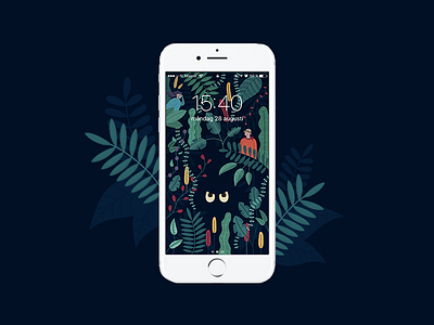 Jungle - Phone Wallpaper 🌿 character design illustration jungle leaf monster person plants texture vector