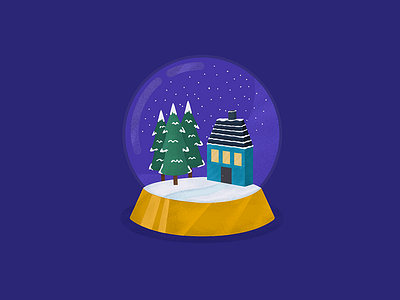 Snow globe ❄️ brushes christmas design house illustration texture vector