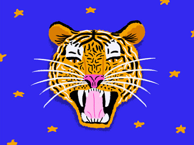 Tiger animal brushes illustration illustration agency stars texture tiger