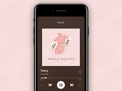 Doja Cat - Amala Deluxe - Album cover design album body flower illustration music pink redesign spotify texture woman