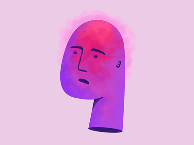 Glowing Face brushes character design colors design face human illustration sad surprised texture