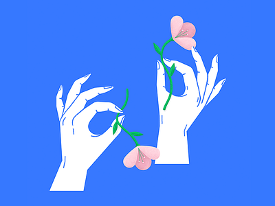 🌸👌🏼 art flowers hands illustration lines plant texture
