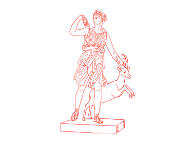 MMXIX part I animal character character design deer fearless goddesses greek illustration lineart woman