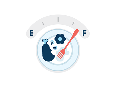 Full food gas gauge health iconography icons