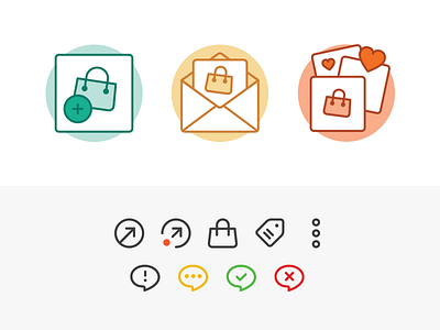 Onboarding / Universal Actions Icons curalate icons illustration ui