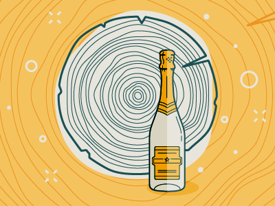 Growth Rings: A Reflection Through Transition bubbles champagne growth rings illustration tree