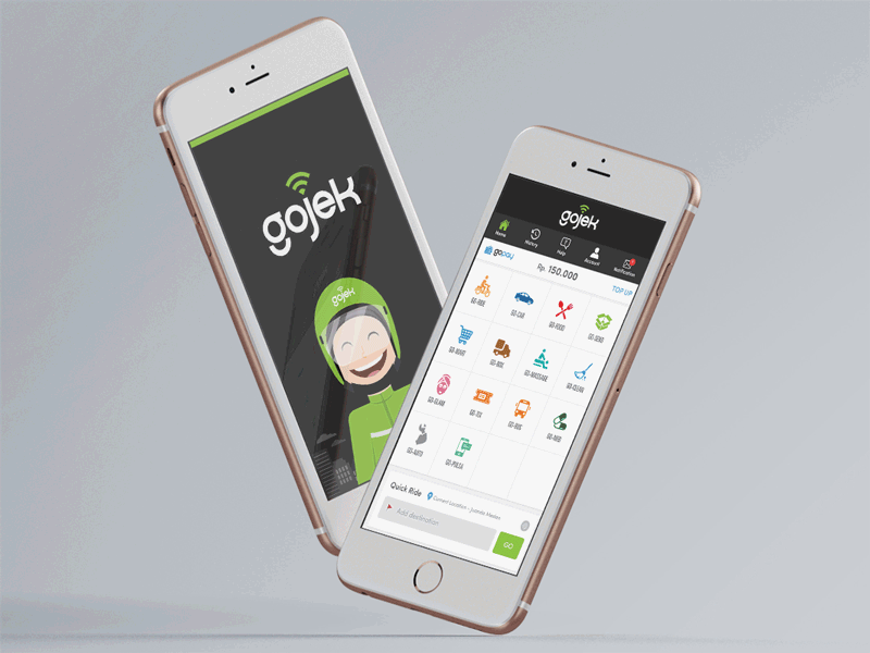 GO-JEK Redesign Concept app branding concept go jek gojek indonesia logo mobile redesign ui user interface ux