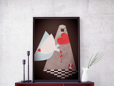 Alice in Wonderland collage art design illustration minimal