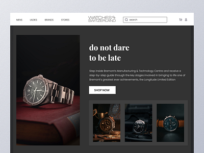 Landing page for watch animation branding design logo ui watch website