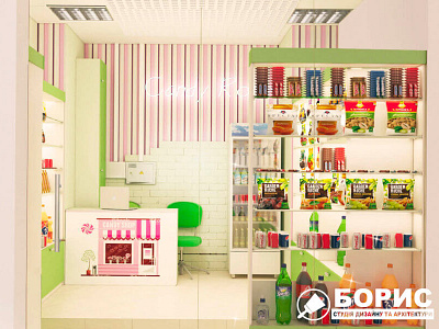 Sweets and candies store interior design