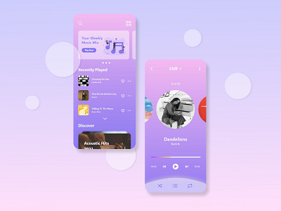 Music Player animation app application design illus illustration mobileapp mobiledesign ui uiuxdesign