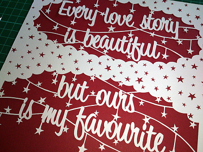 "Beautiful Love Story" Papercut